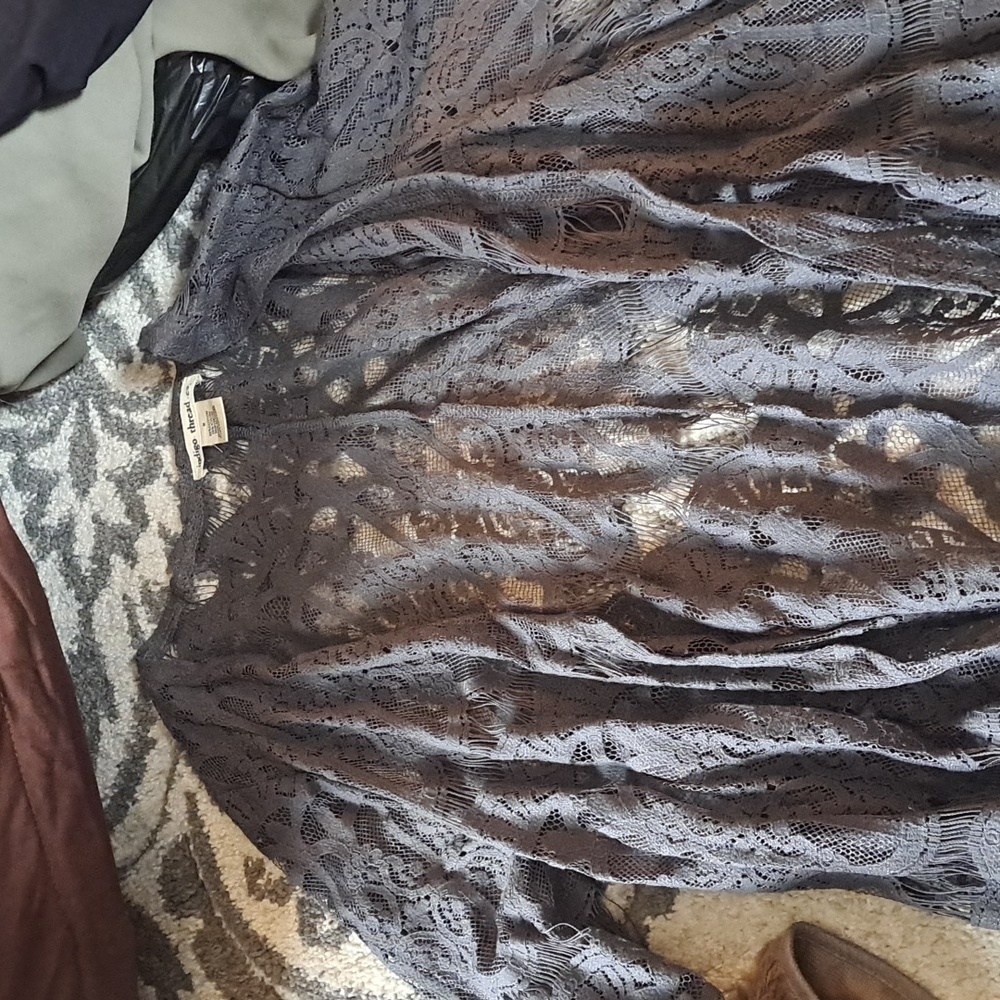 Indigo Thread Grey Lacy Cardigan